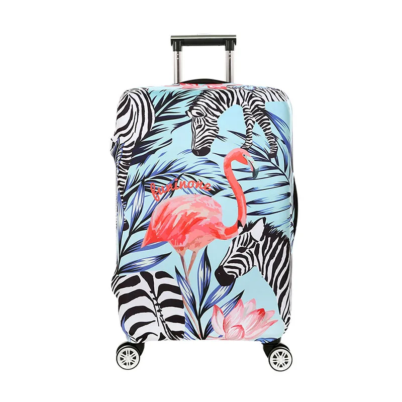 Zebra flamingo HMUNII моющийся защитный чехол для багажа дорожный костюм Чехол протектор чемодан на молнии, эластичный уплотненный защитный чехол - Цвет: Zebra flamingo