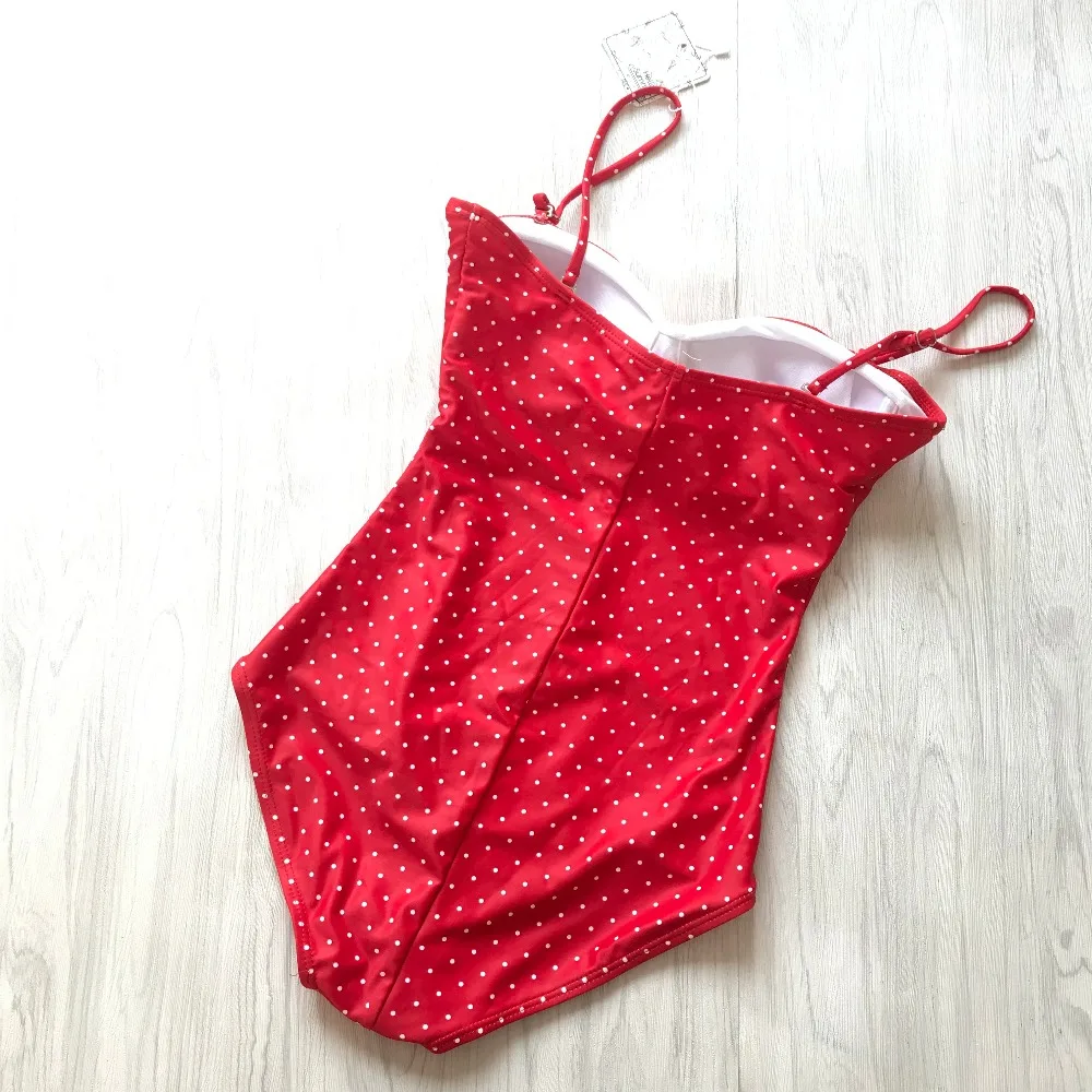 Женский купальный костюм монокини с открытой спиной в горошек XL Maillot De Bain