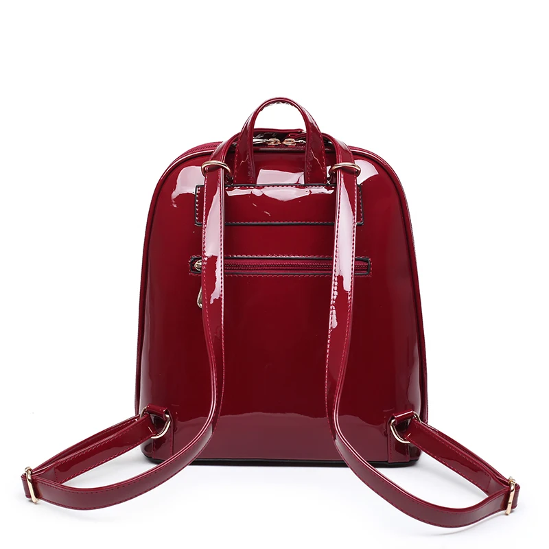 Kvky бренд Модные женские туфли Рюкзаки высокое качество лакированная кожа школы