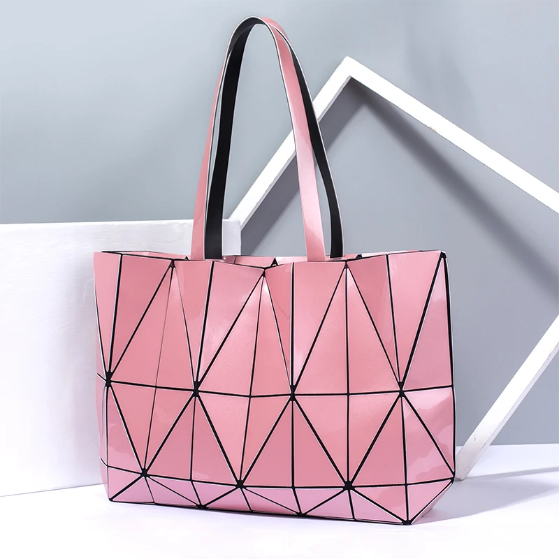 Новые модные сумки женские геометрические тоуты с блестками складные на плечо