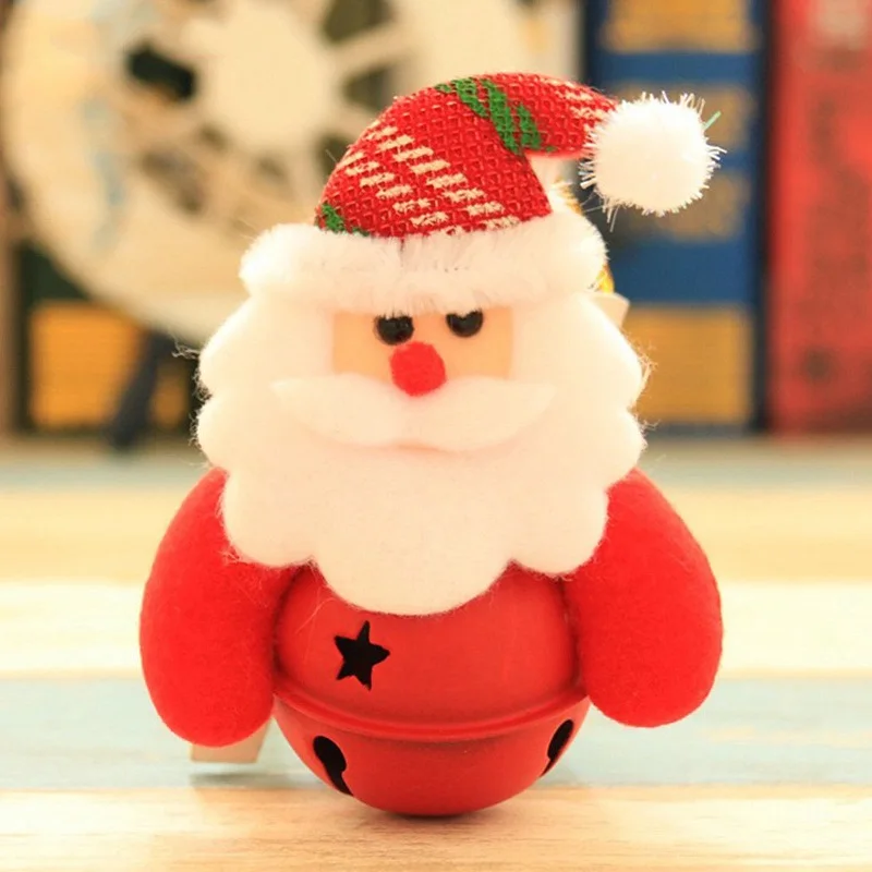 Santa Claus B Рождественский подарок для ребенка Санта Клаус кукла колокол снеговик, лось, медведь кукла колокол елку Подвески рождественские DIY Ханинг украшение для дома - Цвет: Santa Claus B