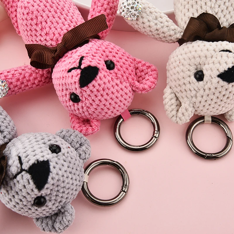 Новая ткань винтажный брелок для ключей брелки Модный кулон плюшевый медведь