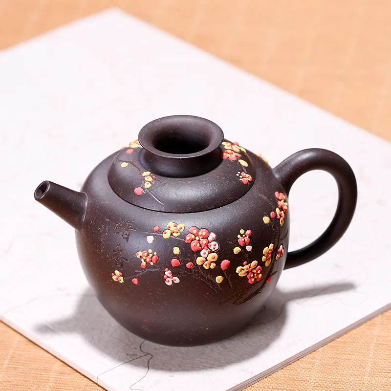 Gongdao Huyuan мин Черный Zhuni чашка Слива Цветущая грязь живопись фиолетовый песок