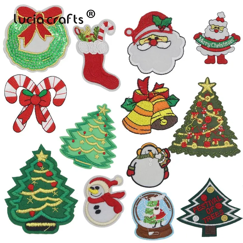 Lucia crafts рождественский стиль вышитые патчи для одежды утюжок на апплике эмблема