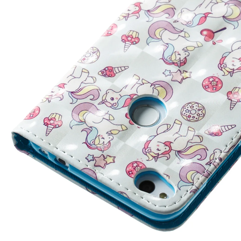 Фламинго Единорог Pattern Искусственная кожа флип чехол с горе стенд для Huawei P8 Lite 2017 |
