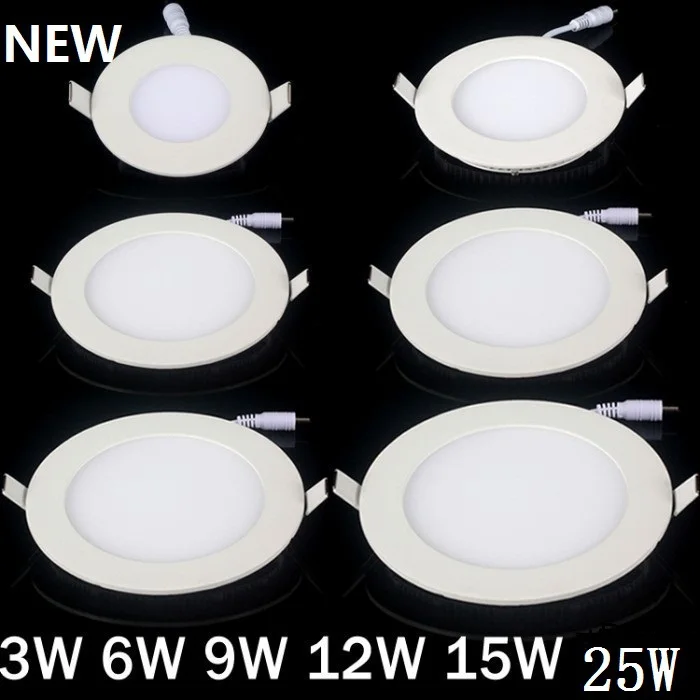 

Free shipping Ultrathin 15W LED Ceiling Round Panel Down Light Lamp + Drivers