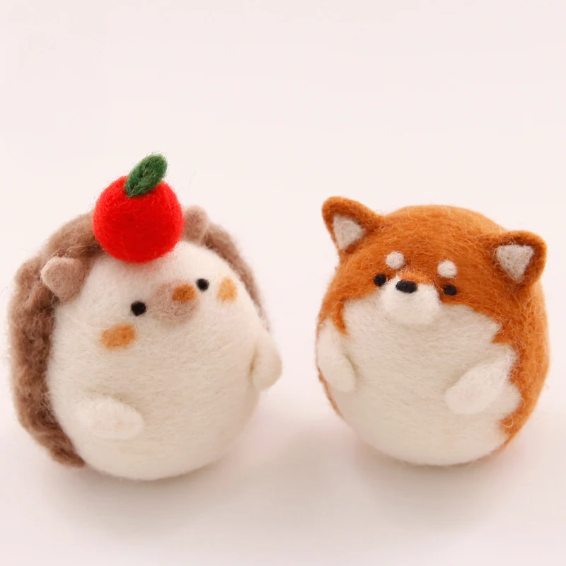 1 Набор неготовых изделий из войлока ежика и Шиба ину ручная работа материал