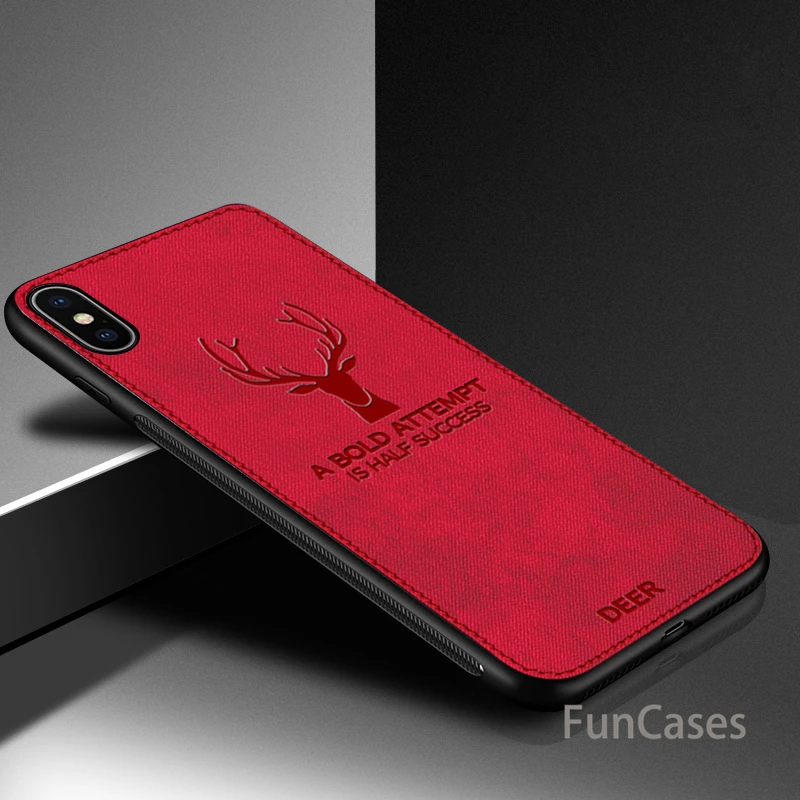 Чехол с рельефным 3D рисунком оленя для iPhone 7 8 6 S X XR XS Max Plus Премиум мягкий ТПУ чехол