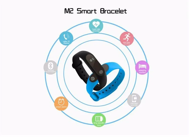 2018 Новый M2 Смарт Браслет монитор сердечного ритма Bluetooth Smartband здоровья Фитнес