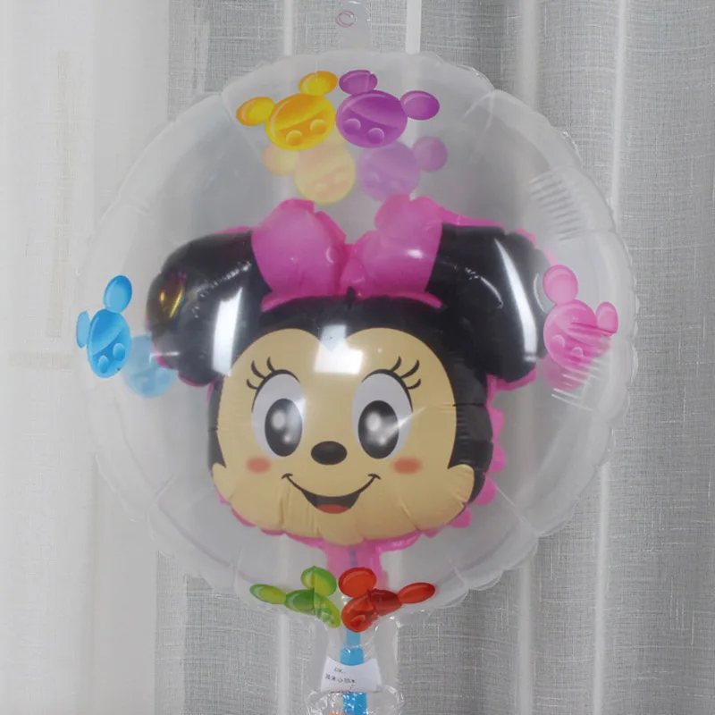 Mickey Minnie transparent balloons lovely Mickey Mouse The ball in the ball Aluminum ball Birthday party decoration kid toy