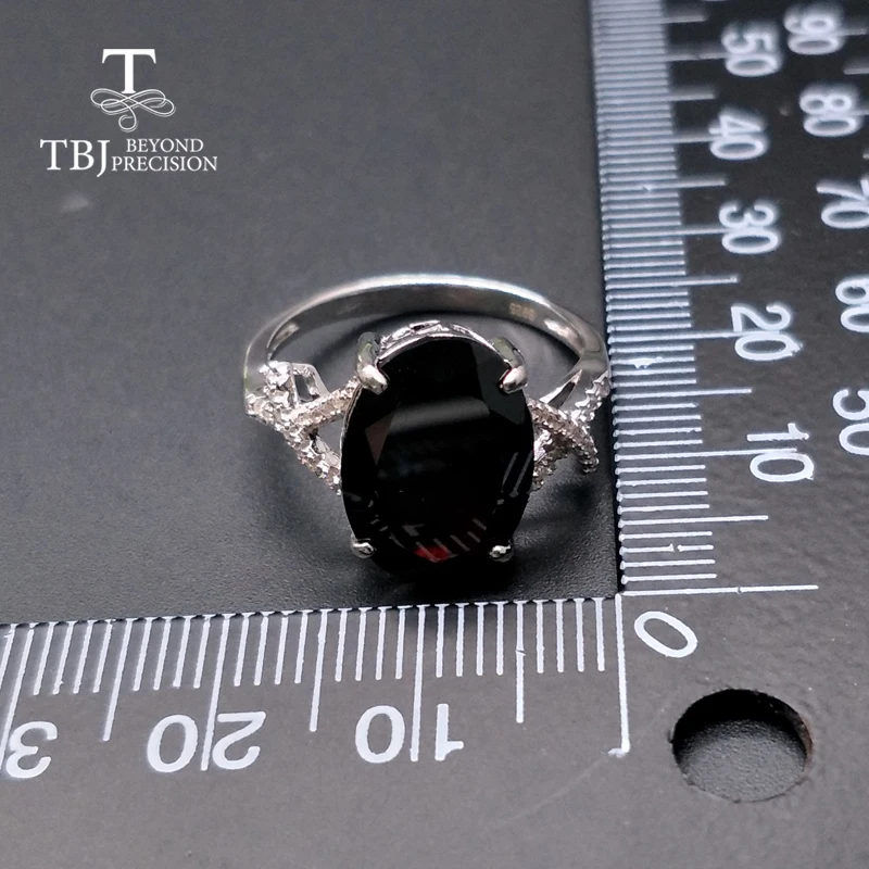 Tbj натуральный овал драгоценного камня 10*14 мм гранат кольцо из стерлингового