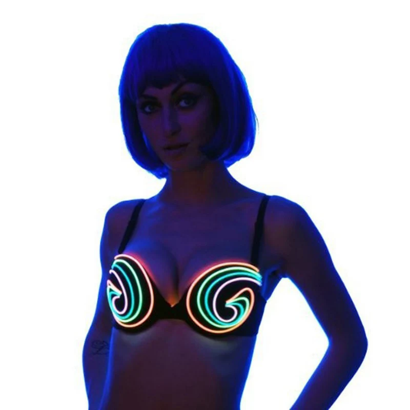 2017 модный EL проводной Блестящий бюстгальтер/сексуальные бюстгальтеры/Dj для