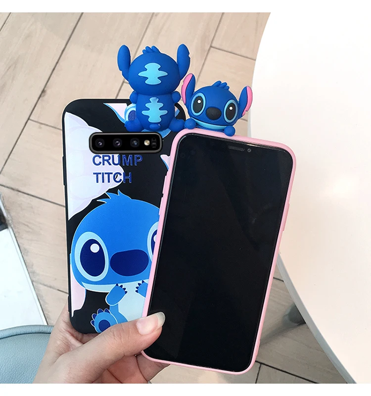 SAM S10 plus силиконовый чехол, 3D мультфильм стежка Задняя крышка для Samsung Note 8/Note9/S9/S9 plus/S8/S7 Edge милый чехол ангела