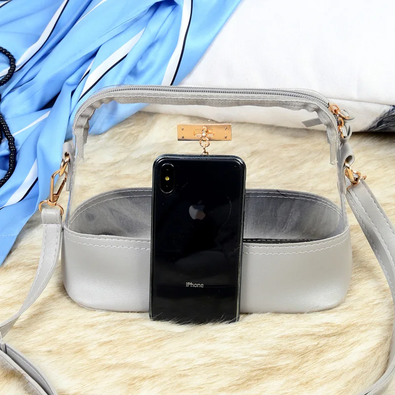 2019 кожа + ПВХ Ясный Прозрачный женская сумка мессенджер модная мини с оленем в