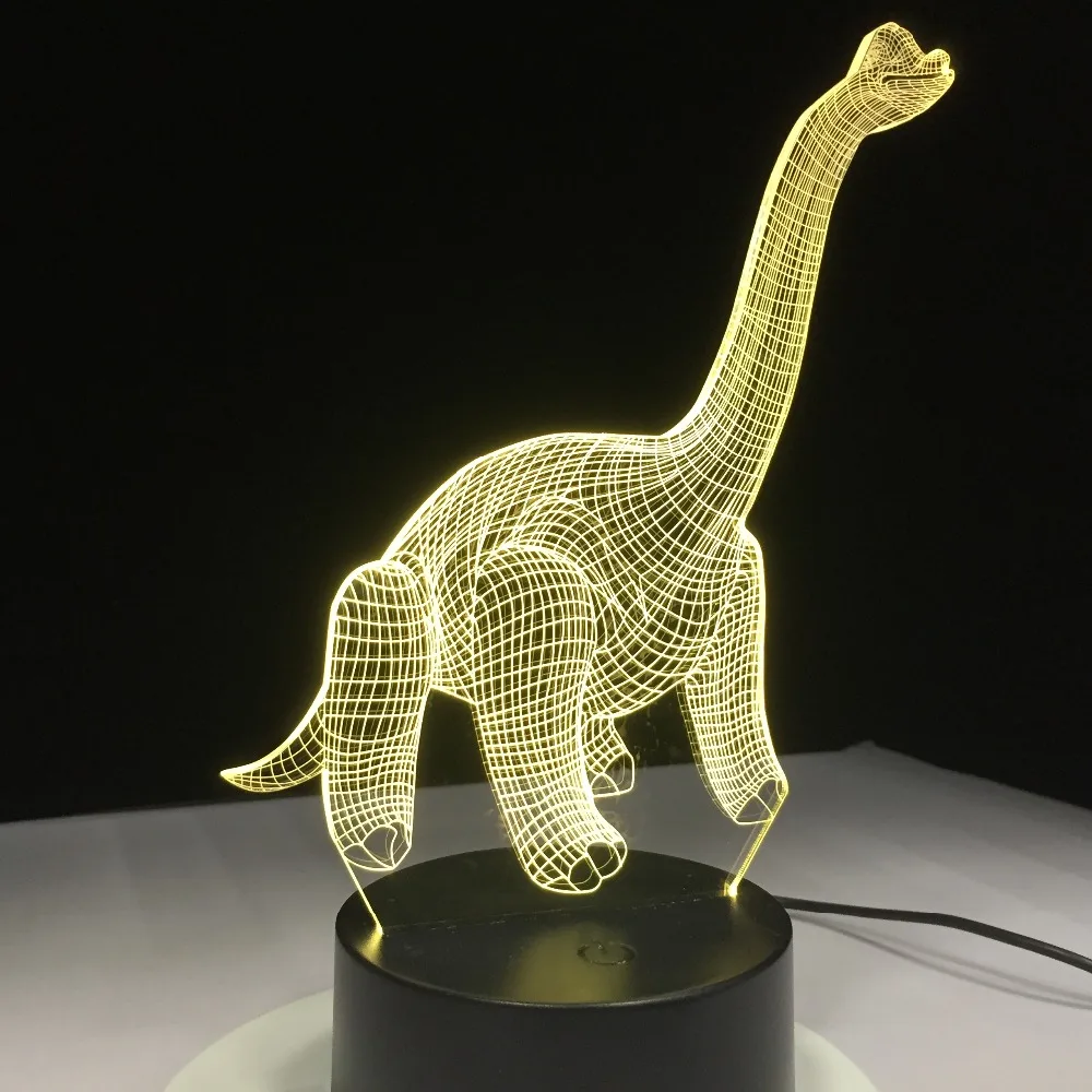 Акриловый ночник в виде динозавра креативный подарок 3D USB светильник для сна