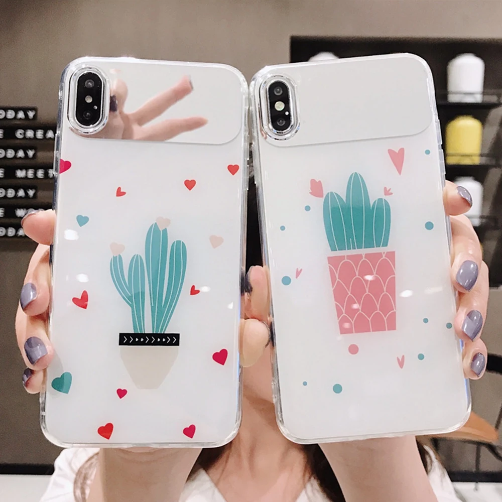 Мягкое Силиконовое зеркало для макияжа чехол iPhone 7 6 XR Мода X XS MAX 6s 8 Plus