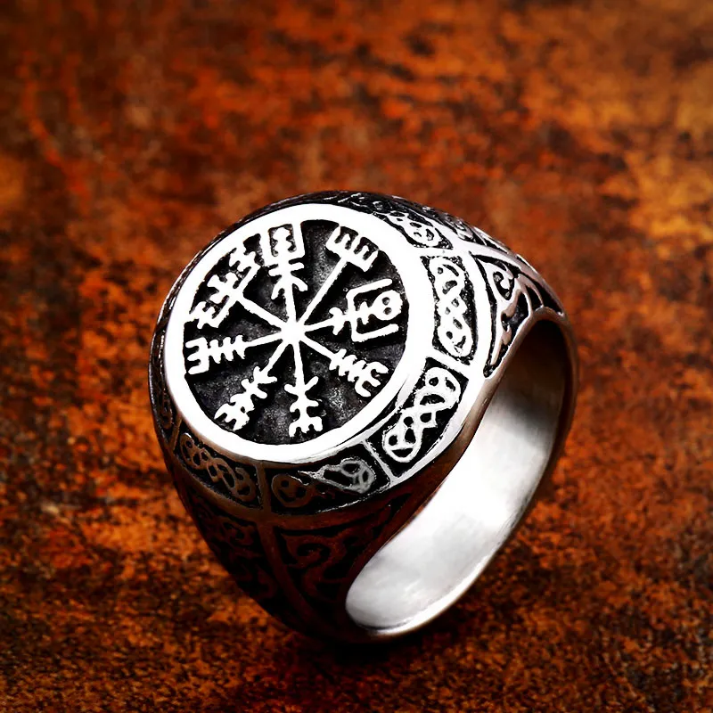 Байер 316L нержавеющая сталь модный стиль нос Викинг скандинавский Vegvisir кольцо для мужчин ювелирные изделия Odin амулет Винтаж LR657