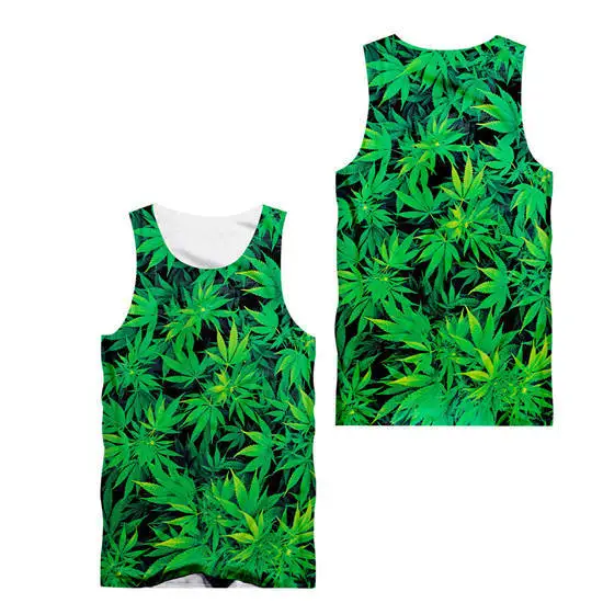 3d tank tops Новинка, 3d топы с принтом зеленых сорняков и листьев+ шорты, мужские комплекты, летняя футболка без рукавов для фитнеса, толстовка с капюшоном и шорты, комплекты на заказ, S-6XL - Цвет: 3d tank tops