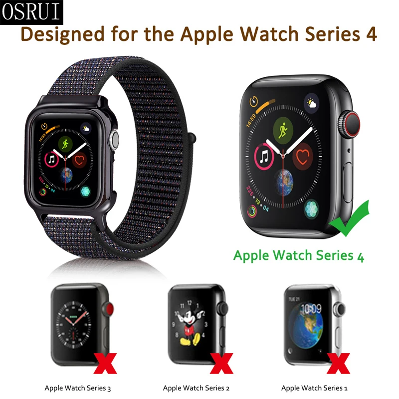 Ремешок для Apple watch band 44 мм 40 мм correa iwatch series 5 4 sport нейлоновая петля+ чехол для Apple watch 4 5 аксессуары высокого качества