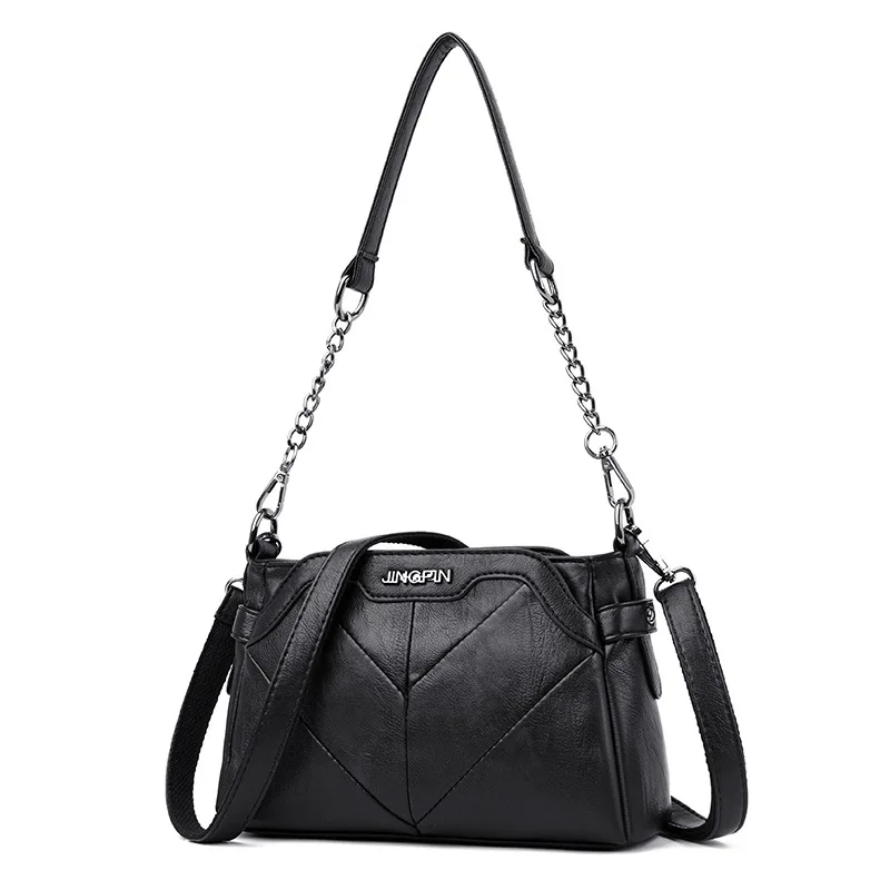 

New Patchwork Women's Genuine Leather Handbags Chains Shoulder CrossBody Bags For Women Messenger Bags Lady Bolsas