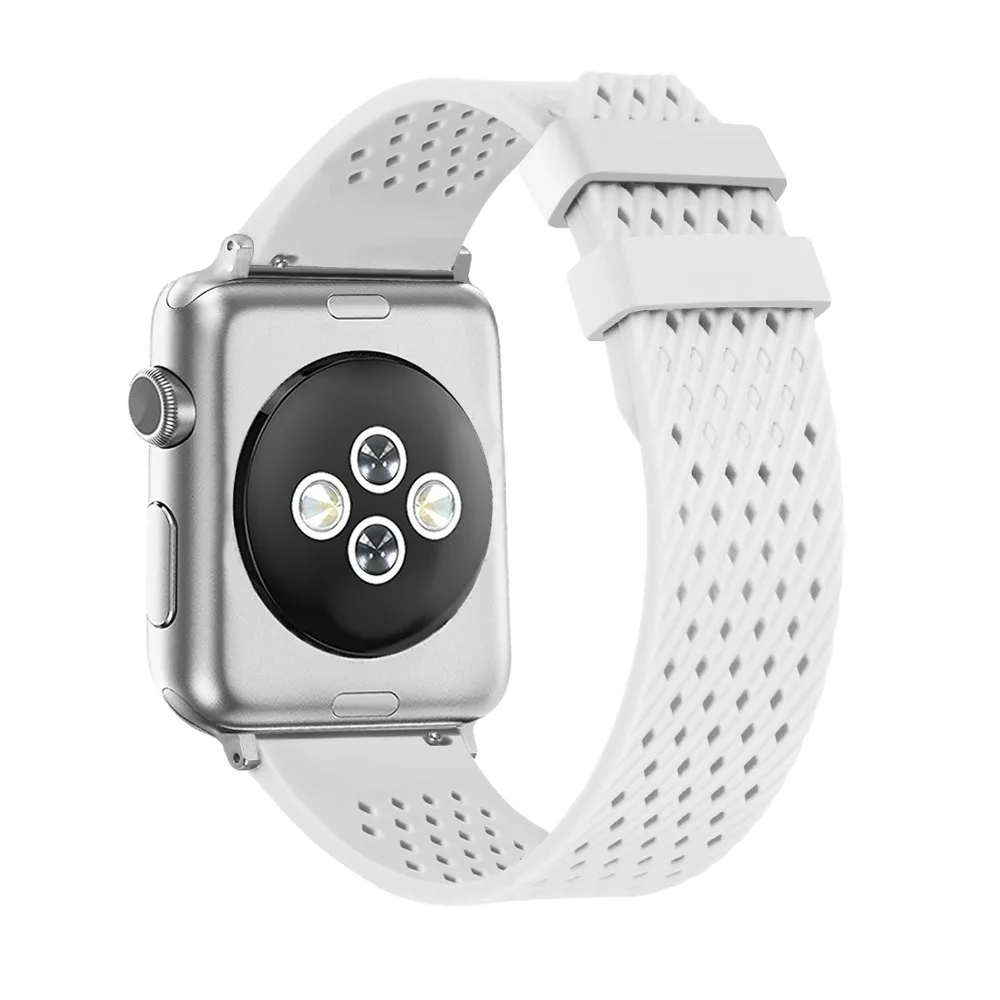 Силиконовый ремешок для apple watch iwatch 3/2/1 38/42 мм спортивный браслет часов дышащий