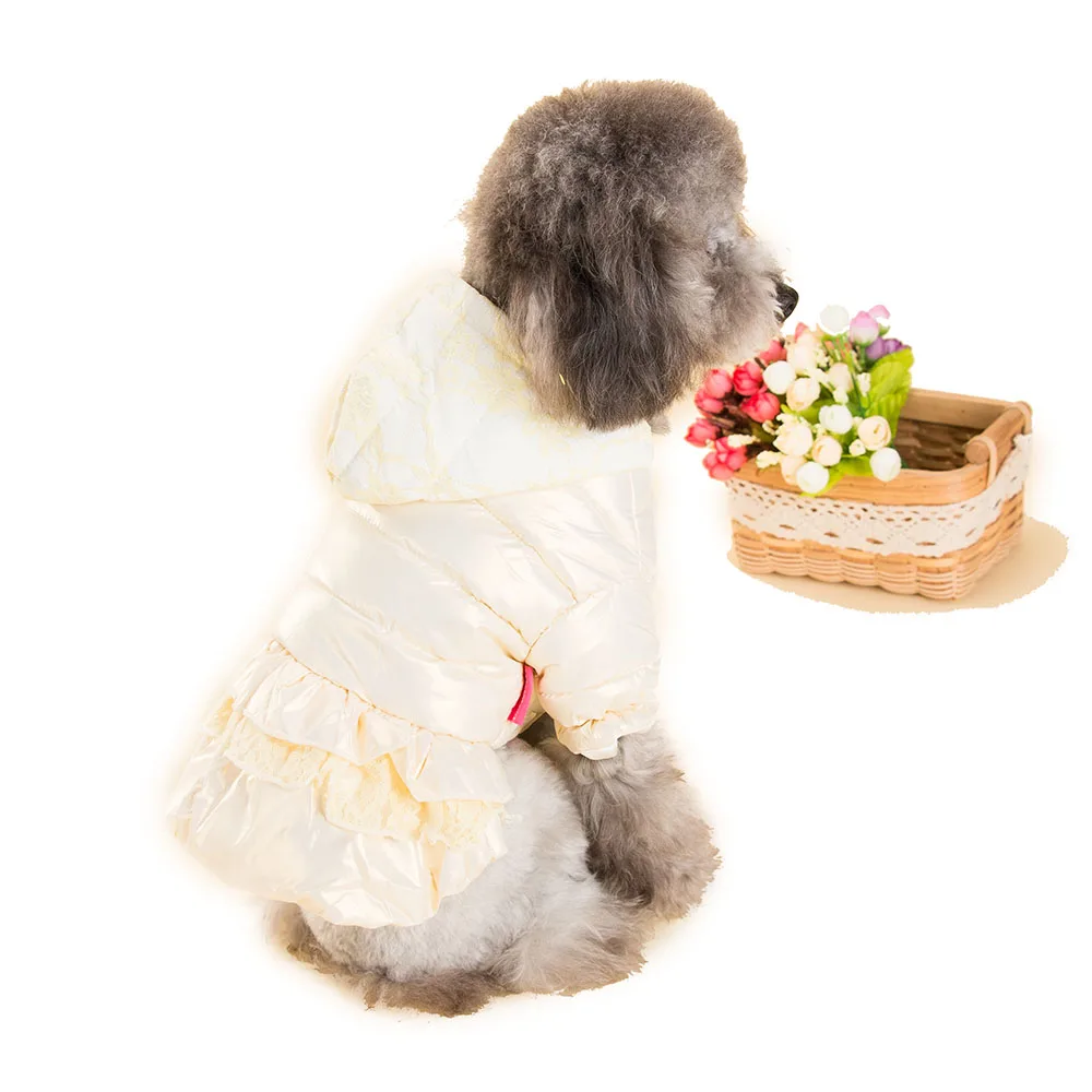 Hipidog водонепроницаемое пальто для собак из искусственной кожи кружевное платье