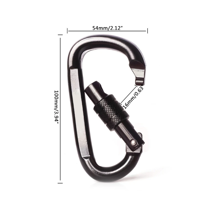 

1Pc 30KN Professional Carabiner D Shape Lock Rock Climbing Equipment Safety Buckle