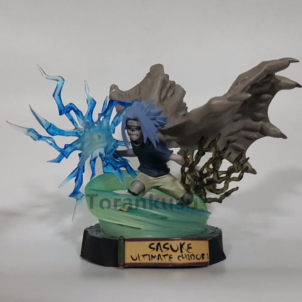 Аниме Наруто Uchiha Sasuke ПВХ экшн фигурка 180 мм игрушки наруто Shippuden Evil Double Chidori со