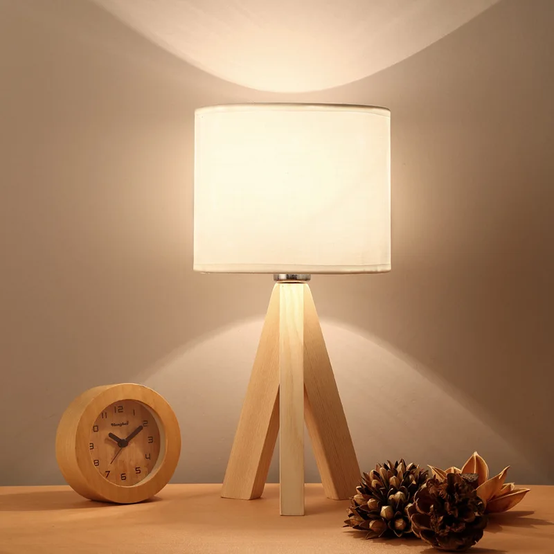LED Table Lamp Wooden Bed Bedside Home Deco For Living Room Bedroom Lamparas De Mesa Para El Dormitorio Classic | Освещение