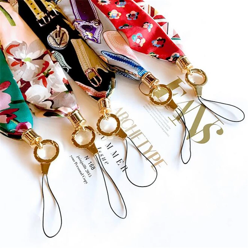 

Fashion printed neckband silk wide necklace lanyard key ID card gym mobile phone with USB badge clip lanyard