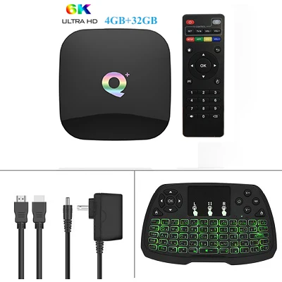 4G32G A3 Backlit RU Q PLUS Allwinner H6 6K Smart tv Box Android 9,0 4 Гб 64 ГБ 32 ГБ четырехъядерный USB3.0 Playstore Youtube Q Plus Wifi телеприставка PK T95Q - Цвет: 4G32G A3 Backlit RU