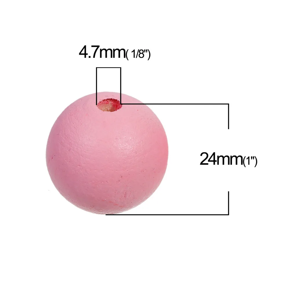 DoreenBeads Круглые светло розовые деревянные бусины Хиноки модные DIY компоненты