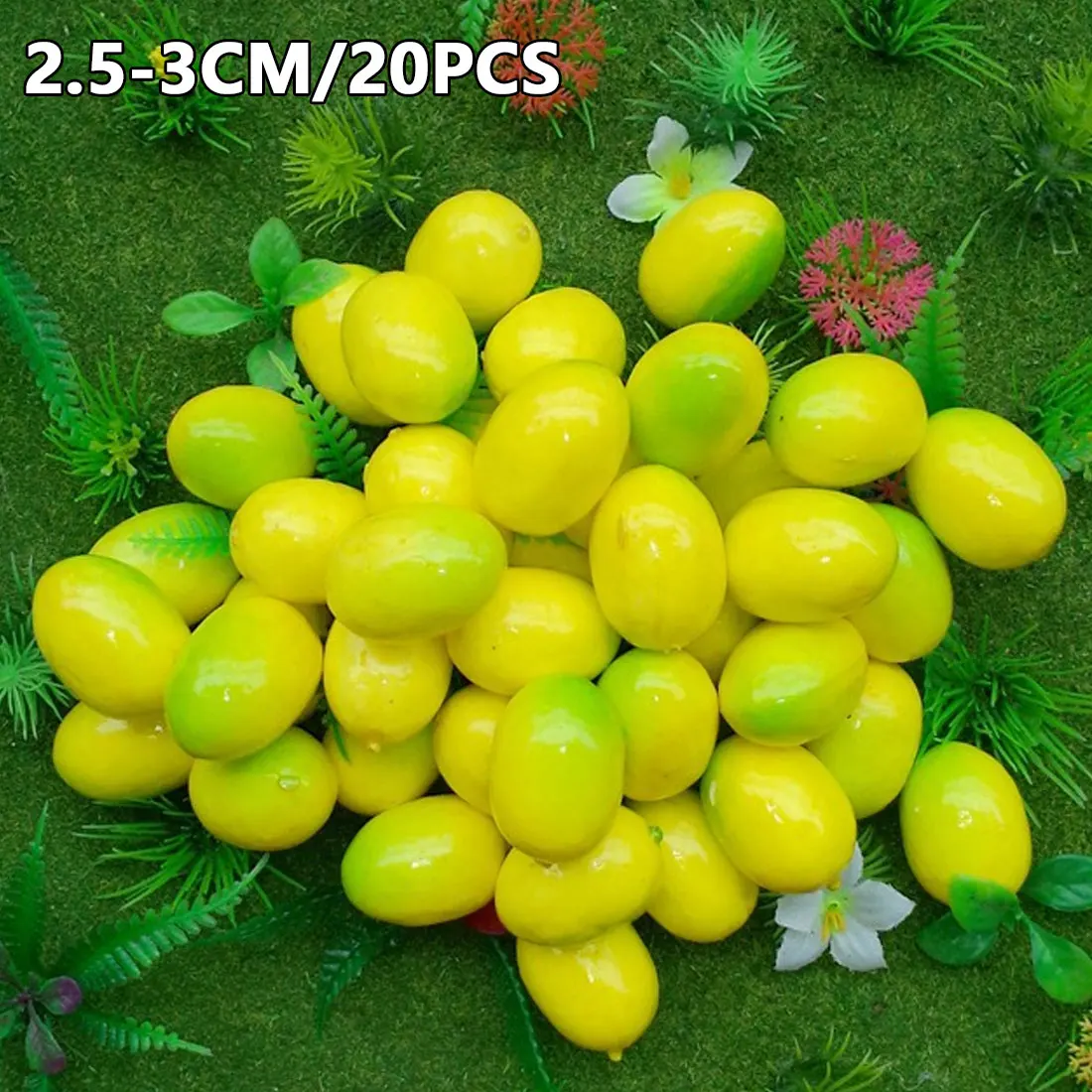 lemon 20 шт./лот, искусственные мини-фрукты, имитация маленького фрукт из пенопласта, рождественские искусственные фрукты, кухонные Свадебные украшения - Color: lemon