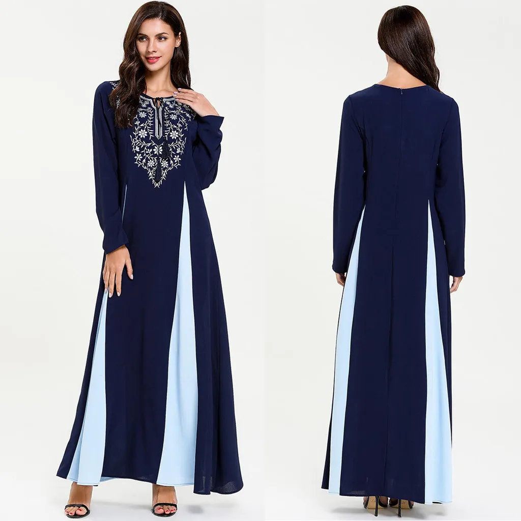 Модный принт в мусульманском стиле абайя мусульманское платье для женщин