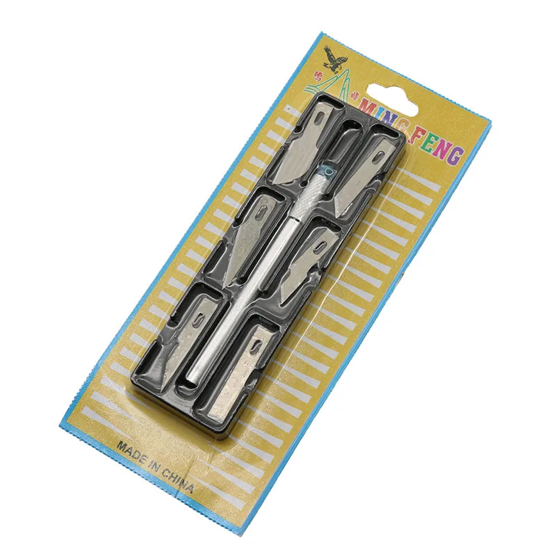 Metal Model Engraving Tool Knife Pen Crafts Mobile Phone Film Engraving Knife Model Making Tool Carving Knife(7pc = 1 Box