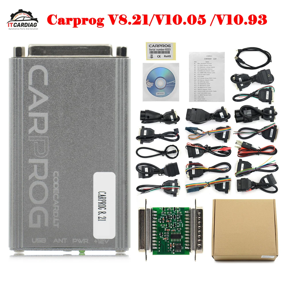 Carprog полная идеальная онлайн Версия прошивки V8.21 V10.93 V10.05 со всеми 21 адаптерами, включая полную авторизацию