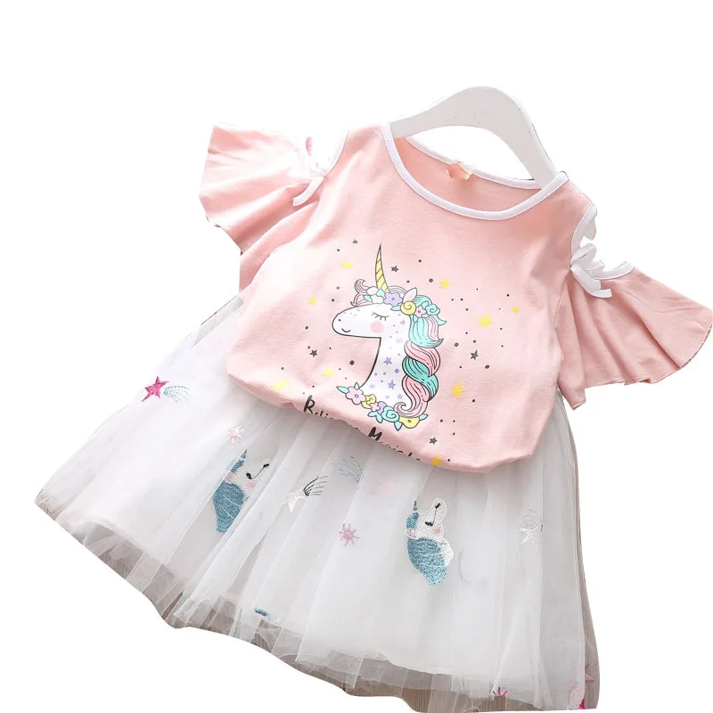 2 шт. футболка с юбкой пачкой для девочек 0 3 лет|Комплекты одежды девочек| |