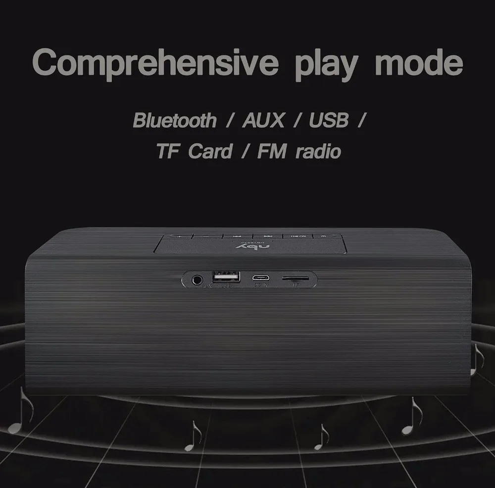 NBY 5540, беспроводной динамик, портативный Bluetooth динамик, стерео звук, 10 Вт, система, музыкальный сабвуфер, колонка, поддержка Tf карты, Fm, для телефона