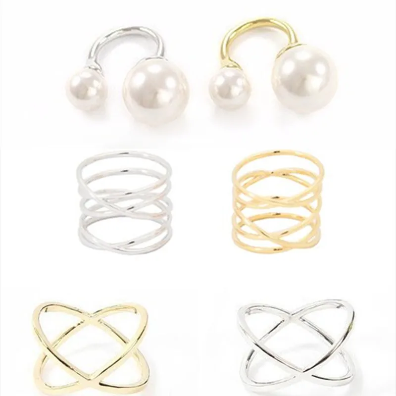 Новые модные широкие золотые цветной многослойный вогнутые кольца для женщин