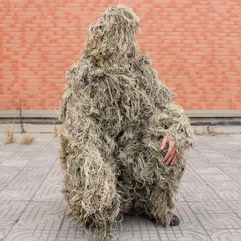 3D пустынный камуфляж Ghillie костюм Ghillie Yowie Snipe куртка брюки крышка головы винтовка крышка стрельба охота одежда для мужчин охотничий костюм