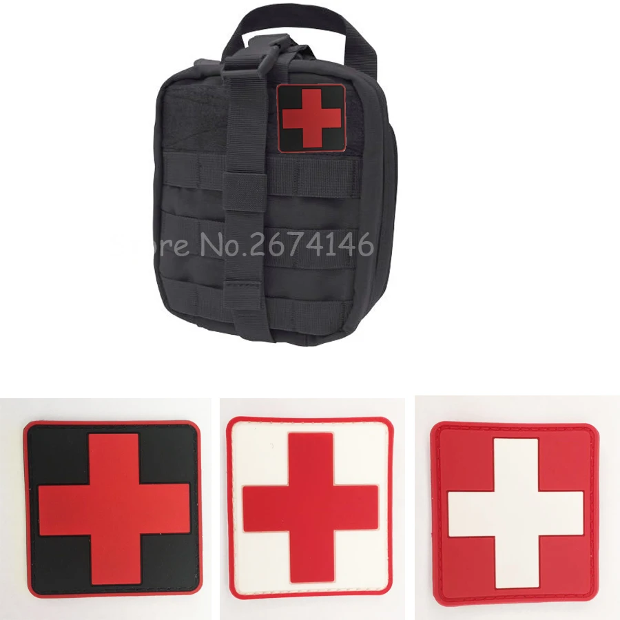 Пластырь из ПВХ 2 шт. красный перекрестный тактический пластырь медицинская