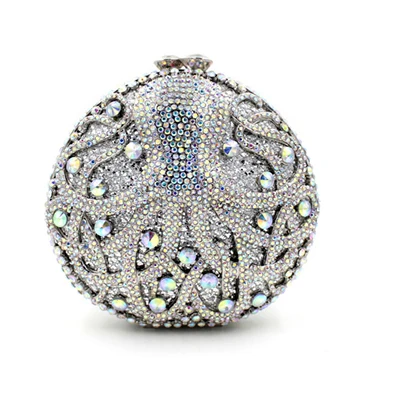 Роскошная женская сумочка в форме осьминога со стразами для выпускного вечера