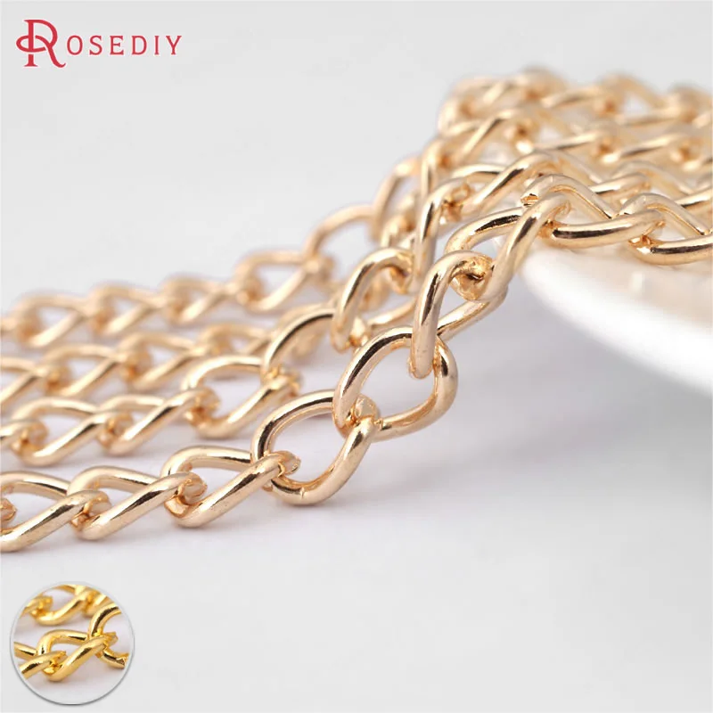 

(29429-G)2 Meters 8x5MM Champagne Gold Color Iron Extended Chain Connect Chains Necklace Chains Diy Jewelry Findings Accessories