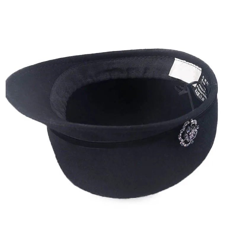 Женская фетровая шляпа Колокол FS зимняя черная из 100% шерсти в британском стиле