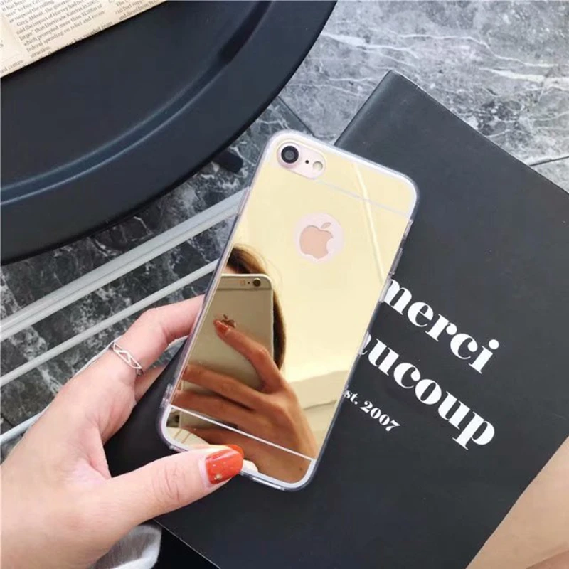 Мягкий чехол с покрытием для iphone 7 8 6 6S Plus XS MAX XR X 5 SE модный зеркальный ТПУ |