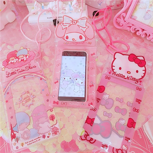 Новинка, hello kitty, двойная звезда, водонепроницаемый чехол для телефона, для iPhone, samsung, монета, Карманный держатель для карт, чехол для телефона