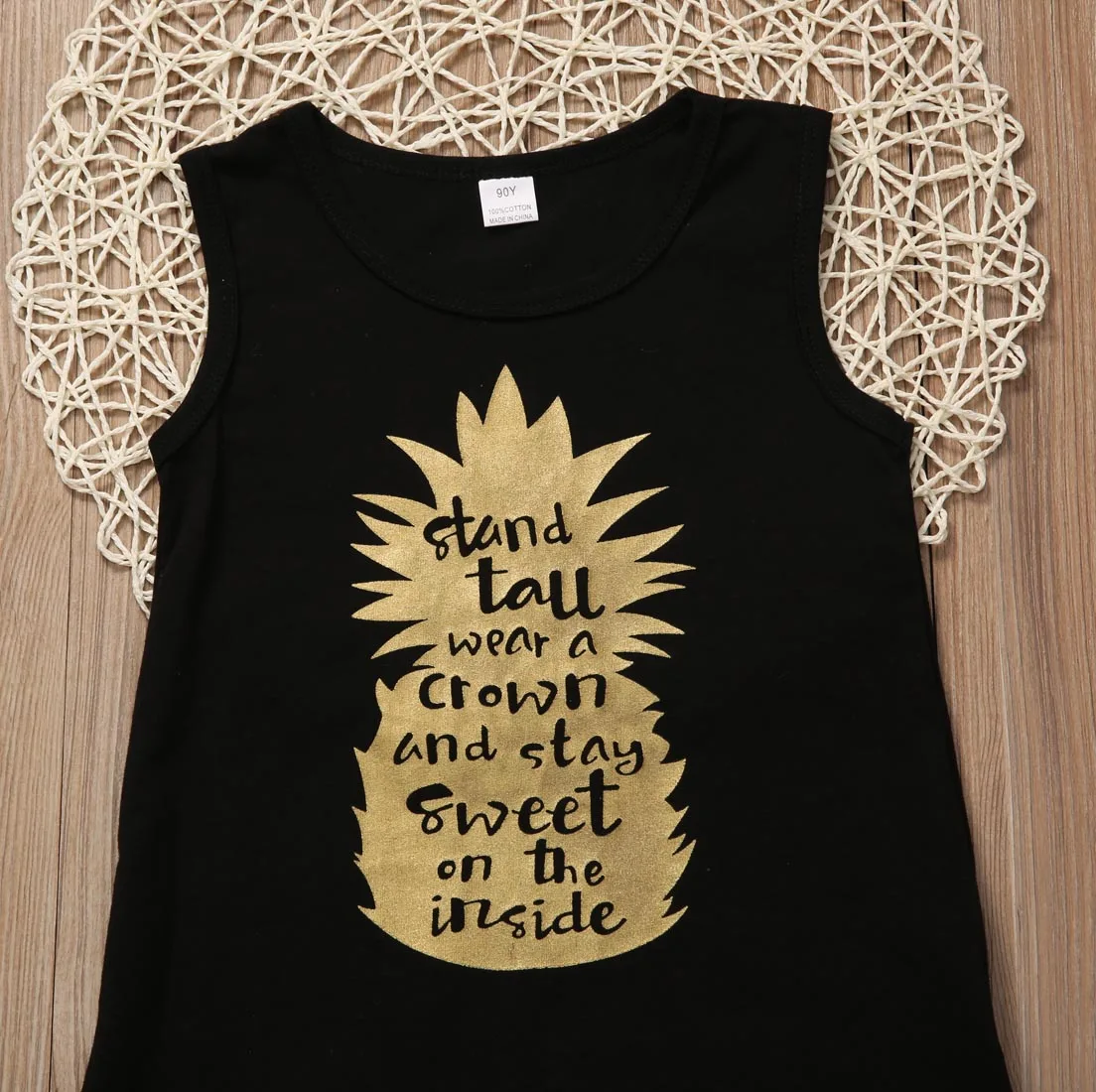 2018 Toddler Kid Baby Girls Summer Gold Pineapple Tassels Cotton Dress Sundress Size 1-5T | Детская одежда и обувь