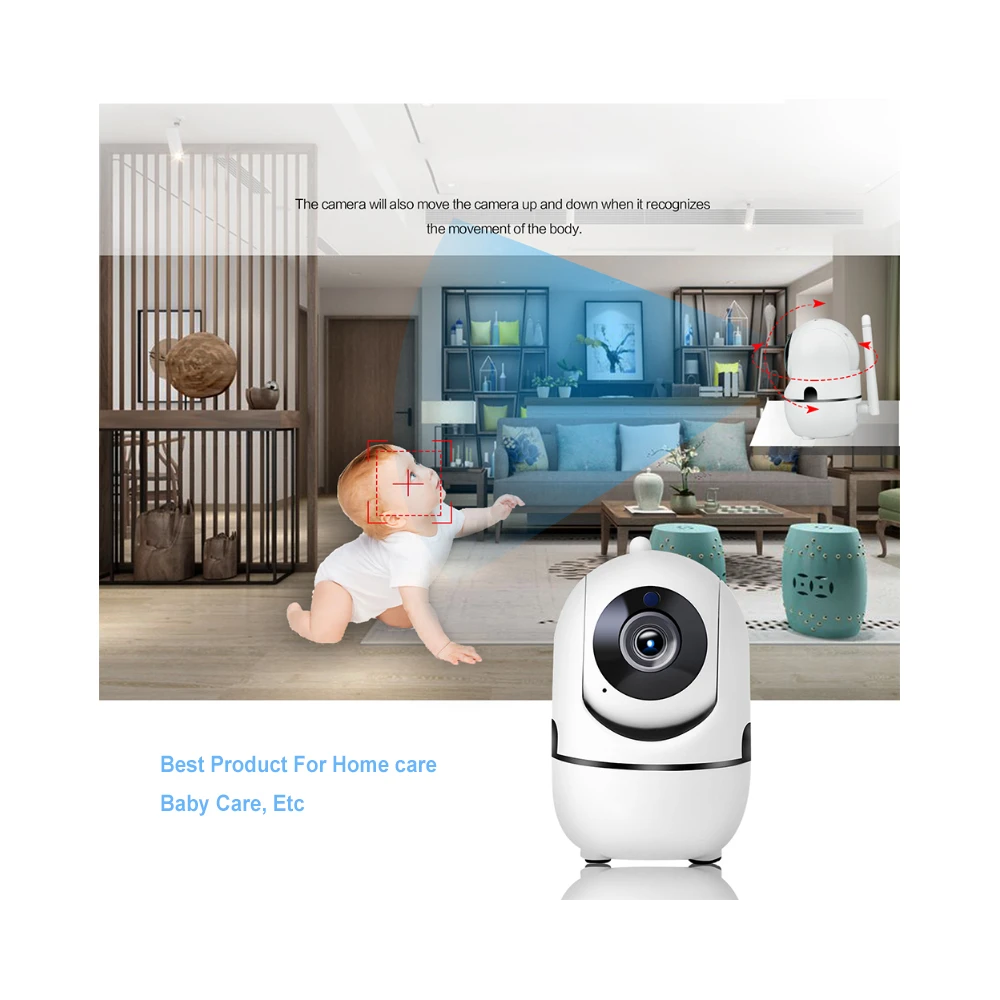 Мини камера YCC365 с автоматическим отслеживанием движения 1 МП HD 720P Wi Fi IP