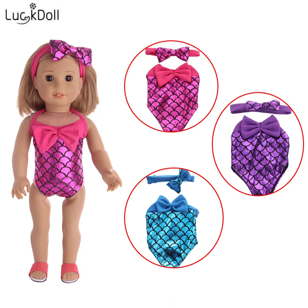 LUCKDOLL модная Трехцветная искусственная кожа + повязка на голову подходит для 18