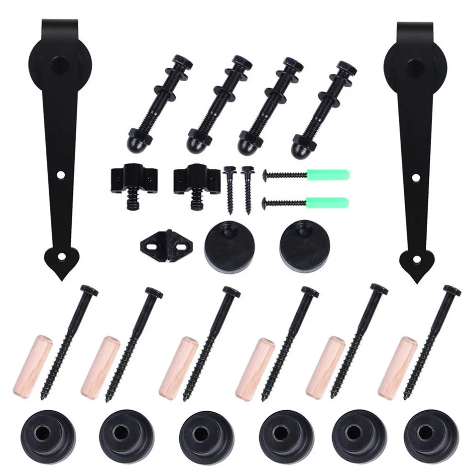 7.5FT Античном Стиле Трек Ролик Древесины Раздвижные Одного Сарай Дверной